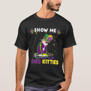 Laat Me Je Kitties Zien Funny Lieve Kat Gemaskerde T-shirt