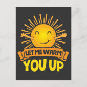 Laat me je opwarmen Cute Sun knuffel Geluk Briefkaart (Voorkant)