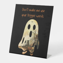 Laat me je trefwoorden niet gebruiken als voetstuk reclamebord met voetstuk