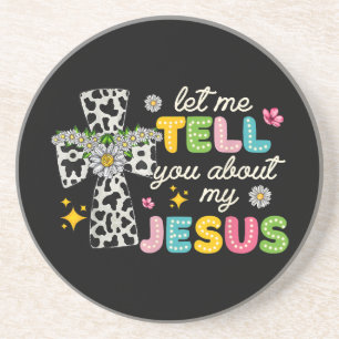 Laat me je vertellen over mijn Jesus Groovy Christ Zandsteen Onderzetter