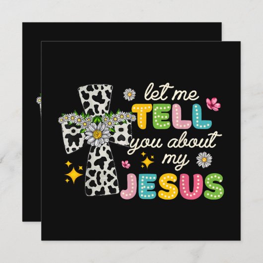 Laat Me Je Vertellen Over Mijn Jezus Groovy Christ Kaart (Voorkant / Achterkant)