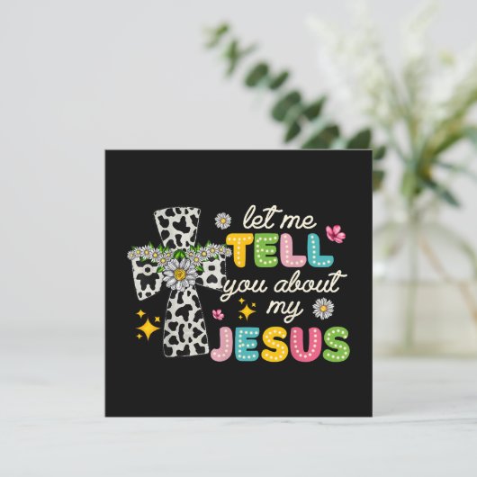 Laat Me Je Vertellen Over Mijn Jezus Groovy Christ Kaart (Staand voorkant)