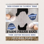 Laat me je vertellen over mijn kippeëieren voor ve visitekaartje (Buitenkant ongevouwen)