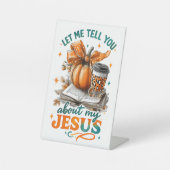 Laat me je vertellen... reclamebord met voetstuk (Voorkant)