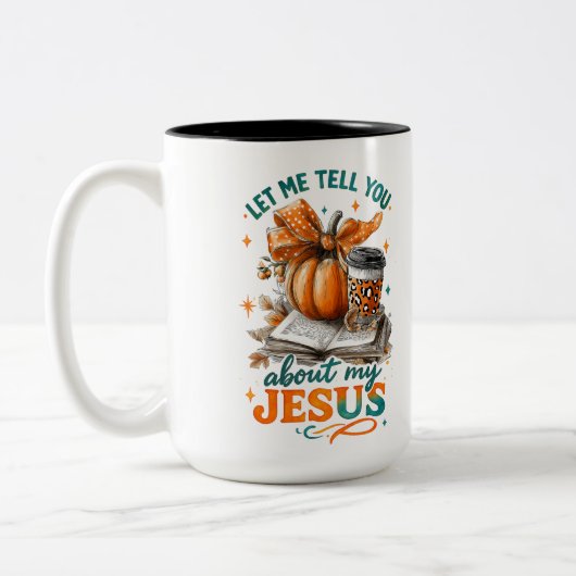 Laat me je vertellen... tweekleurige koffiemok (Links)