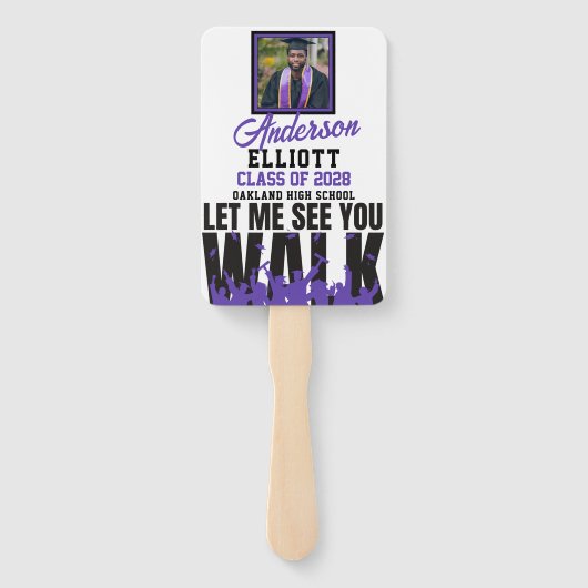 Laat me je zien LOPEN | Paarse Afstuderen 2 foto's Handwaaier (Achterkant)