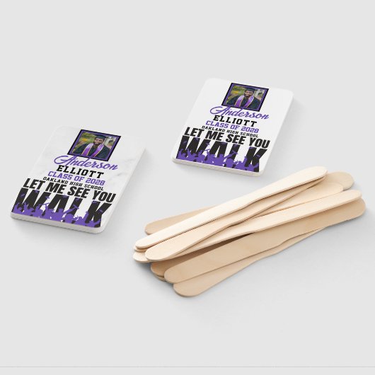 Laat me je zien LOPEN | Paarse Afstuderen 2 foto's Handwaaier (Niet-gemonteerd)