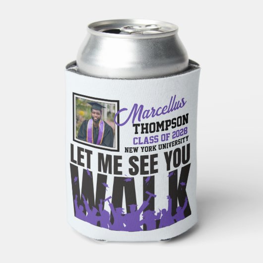 Laat me je zien WALK | Foto Paars Afstuderen Blikjeskoeler (Blikje Voorkant)
