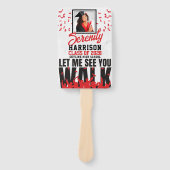 Laat me je zien WALK | Foto rood en zwart Afstuder Handwaaier (Voorkant)