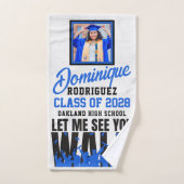Laat me je zien WALK | Funny Blue Photo Afstuderen Handdoek (Handdoek)