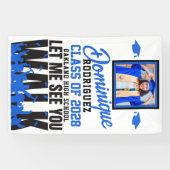 Laat me je zien WALK | Funny Blue Photo Afstuderen Spandoek (Horizontaal)
