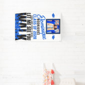 Laat me je zien WALK | Funny Blue Photo Afstuderen Spandoek (Insitu)