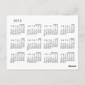 Laat me kalender ~ briefkaart (Achterkant)