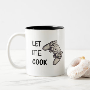 Laat me koken   Grappige video game controller Tweekleurige Koffiemok