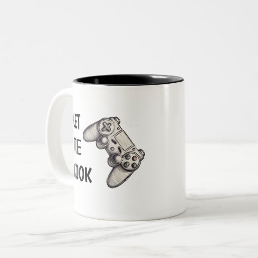 Laat me koken | Grappige video game controller Tweekleurige Koffiemok (Voorkant links)