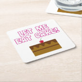 Laat me met de Eat Cake eten Kartonnen Onderzetters (Schuin)