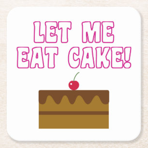 Laat me met de Eat Cake eten Kartonnen Onderzetters