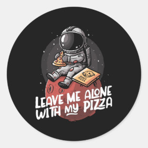 Laat Me Met Mijn Pizza Met Rust Ronde Sticker