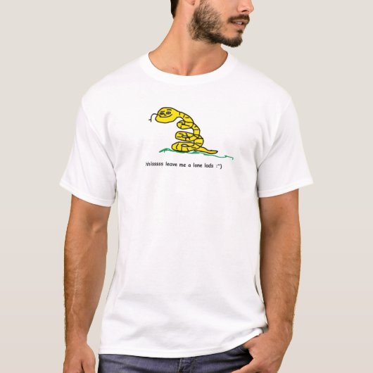 Laat me met rust Gadsden vlag parody meme Snek T-shirt (Voorkant)