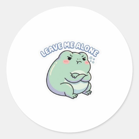 Laat Me Met Rust Kikker Sticker Schattige Boze Kik (Voorkant)