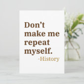 Laat me mezelf niet herhalen bedankkaart (Staand voorkant)