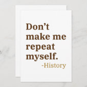 Laat me mezelf niet herhalen bedankkaart (Voorkant / Achterkant)