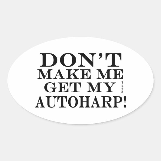 Laat me mijn Autoharp halen Ovale Sticker (Voorkant)