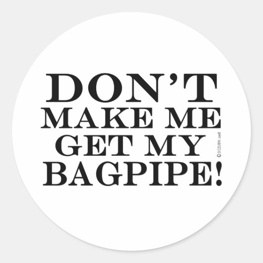 Laat me mijn Bagpipe halen Ronde Sticker (Voorkant)