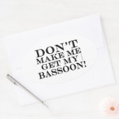 Laat me mijn basson niet halen ovale sticker (Envelop)