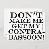 Laat me mijn Contrabassin halen. Briefkaart (Voorkant / Achterkant)