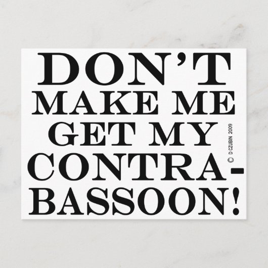 Laat me mijn Contrabassin halen. Briefkaart (Voorkant)