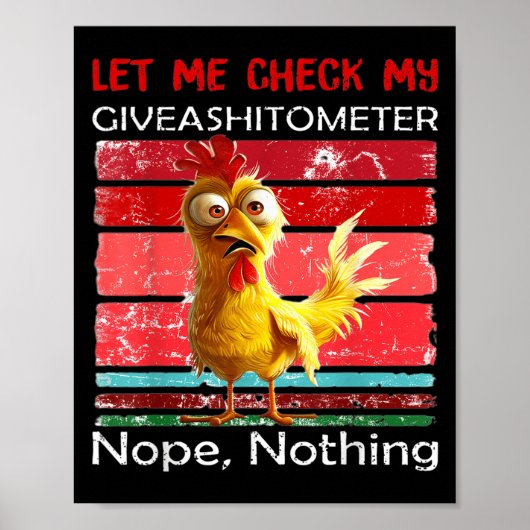 Laat me mijn Giveaometer controleren Nee Niets Gra Poster (Voorkant)