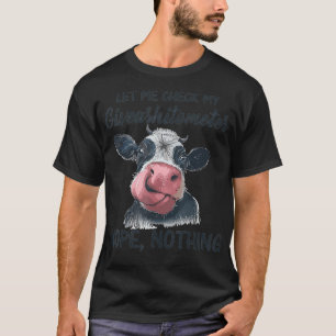 Laat me mijn Giveashitometer grappige Koe controle T-shirt