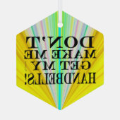 Laat me mijn handriemen niet halen glas ornament (Achterkant)