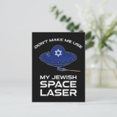 Laat me mijn joodse ruimtemaker niet gebruiken briefkaart (Staand voorkant)