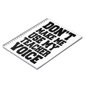 Laat me mijn lerarenstem niet gebruiken notitieboek (Linkerzijde)