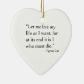 Laat me mijn leven leiden (sierlijk) keramisch ornament (Rechts)