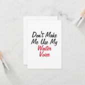 Laat me mijn ober stem niet gebruiken kaart (Voorkant / Achterkant in situ)