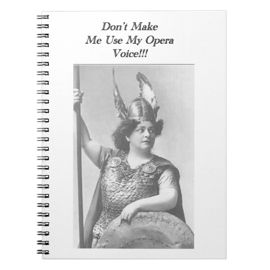 Laat me mijn opera stem niet gebruiken notitieboek (Voorkant)