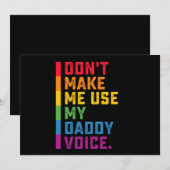 Laat me mijn papa stem niet gebruiken Grappige Gay Kaart (Voorkant / Achterkant)