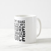 Laat me mijn stem in Mijn winkelmanager niet gebru Koffiemok (Voorkant rechts)