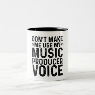 Laat me mijn stem van de muziekproducent niet gebr tweekleurige koffiemok