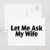 Laat me mijn vrouw vragen briefkaart (Voorkant / Achterkant)