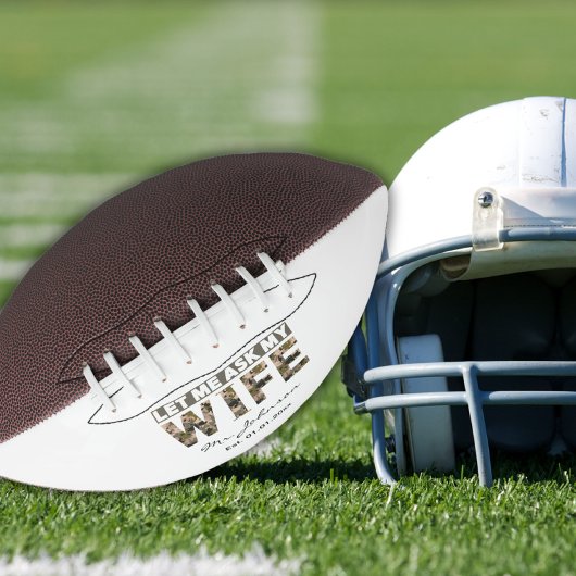 Laat me mijn vrouw vragen grappig gepersonaliseerd american football