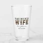 Laat me mijn vrouw vragen grappig gepersonaliseerd glas (Voorkant)