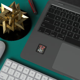 Laat me mijn vrouw vragen. Huwelijk Humor Vierkante Sticker