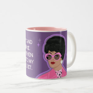 Laat me niet in mijn reserves vallen! tweekleurige koffiemok