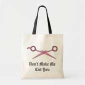 Laat me niet je knippen (roze haarsnijschaar) tote bag (Voorkant)