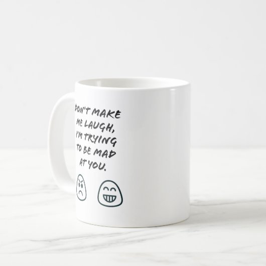 Laat me niet lachen koffiemok (Voorkant links)