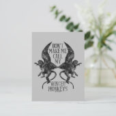 Laat me niet mijn gevleugelde apen™ bellen briefkaart (Staand voorkant)